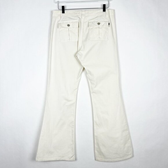 Juicy Couture Jeans Women's Size 31 Off White Flared Leg Boot Cut Rigid Denim - Picture 13 of 14